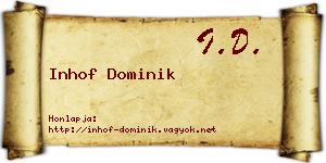 Inhof Dominik névjegykártya